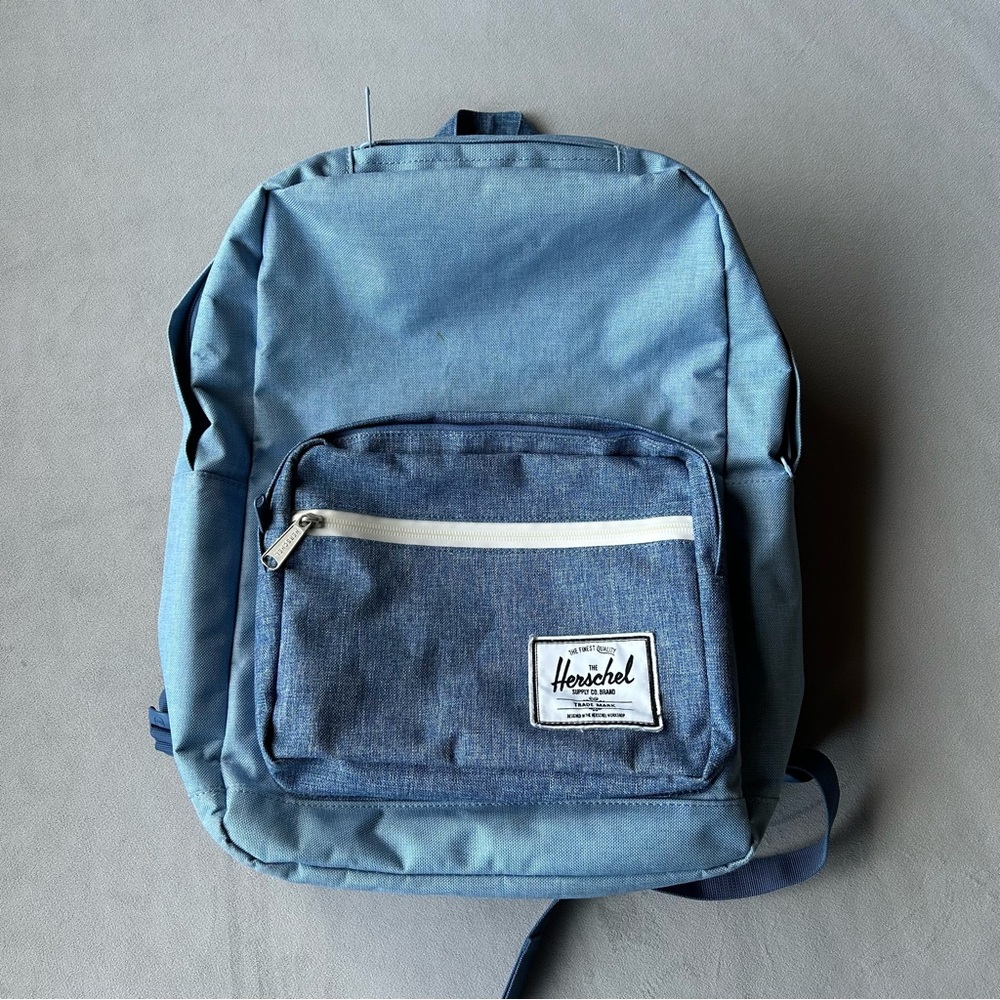 Herschel ~ Light Blue Denim Backpack ~ Red Interior